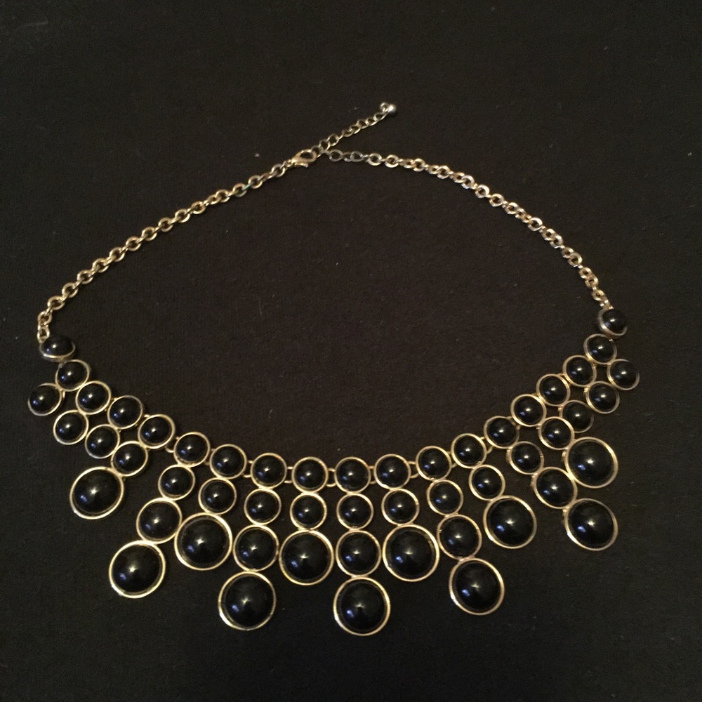 Gold and black necklace